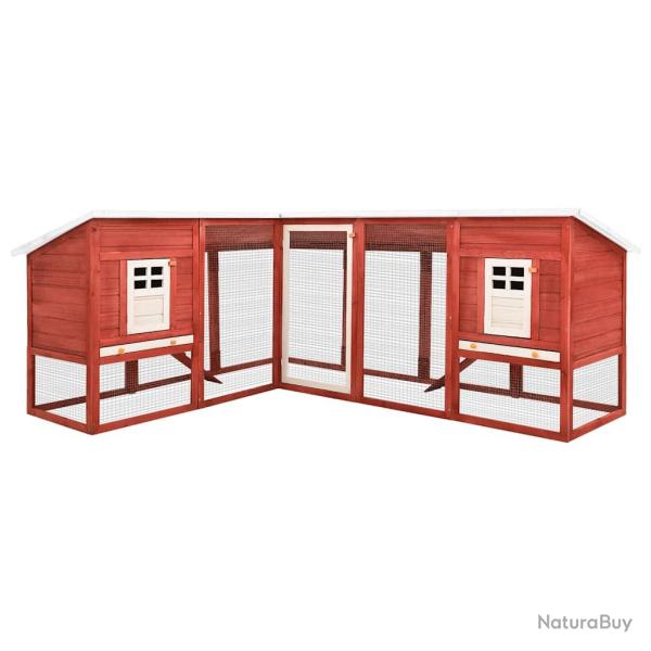 Clapier d'ext�rieur avec piste Rouge et blanc Bois de sapin