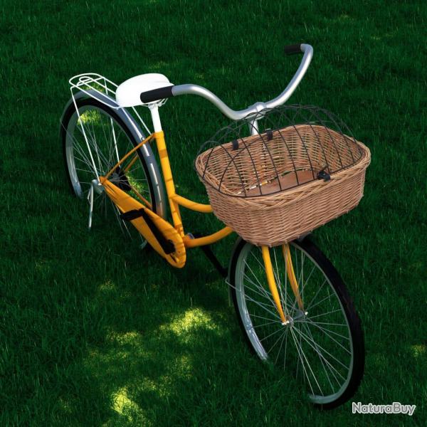Panier avant de v�lo avec couvercle 50x45x35 cm Saule naturel
