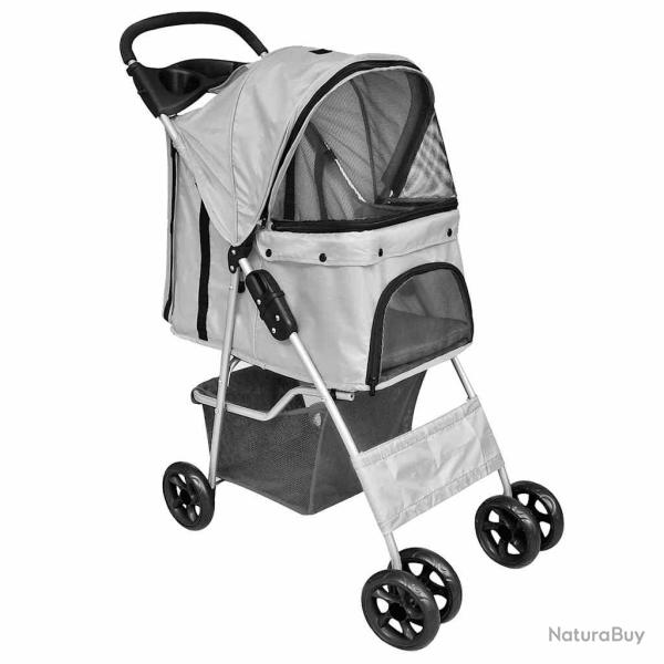 Poussette pliable pour chiens/chats Gris