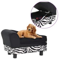 Canap&eacute; pour chien Noir 57x34x36 cm Peluche