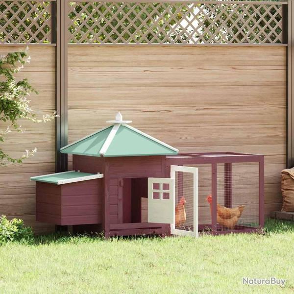 Poulailler avec nichoir Moka 190x72x102 cm Bois de sapin massif
