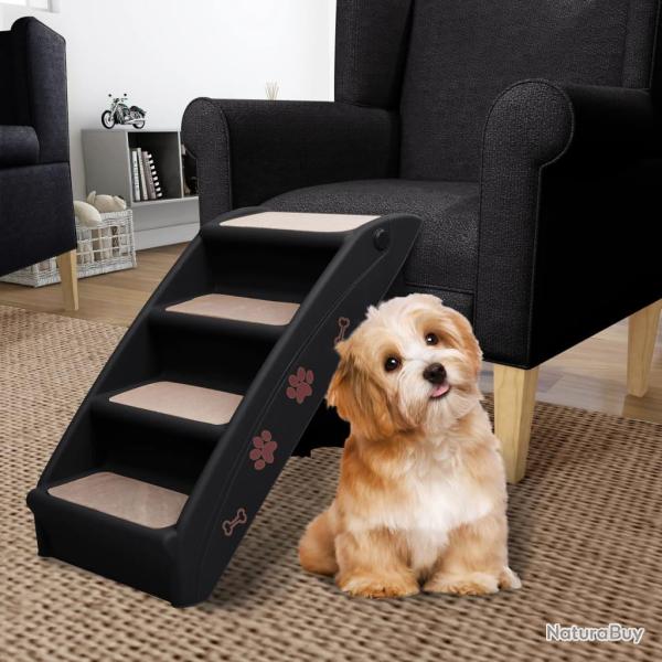 Escaliers pliables pour chiens Noir 62x40x49,5 cm
