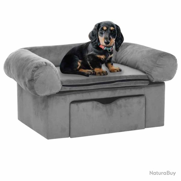 Canap� pour chien avec tiroir Gris 75x50x38 cm Peluche