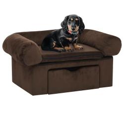 Canap&eacute; pour chien avec tiroir Marron 75x50x38 cm Peluche