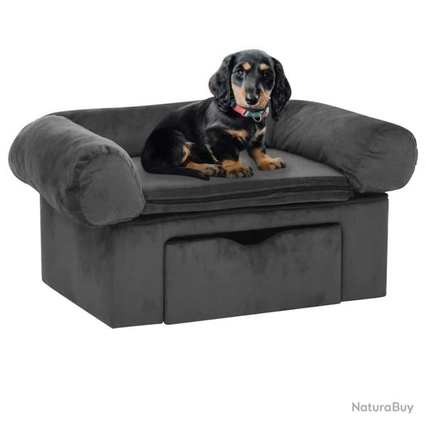 Canap� pour chien avec tiroir Gris fonc� 75x50x38 cm Peluche