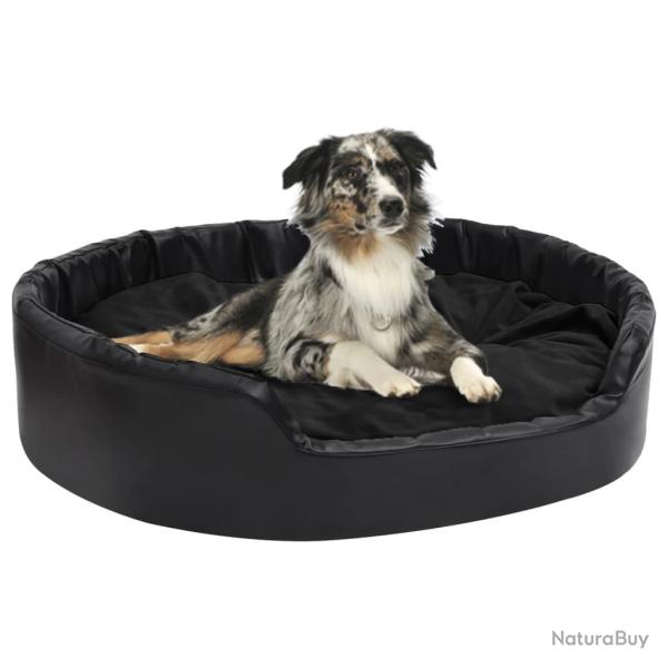 Lit pour chiens Noir 99x89x21 cm Peluche et similicuir