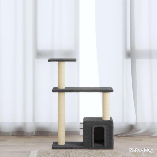Arbre � chat avec griffoirs en sisal Gris fonc� 70 cm