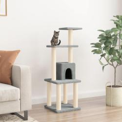 Arbre &agrave; chat avec griffoirs en sisal Gris clair 105 cm