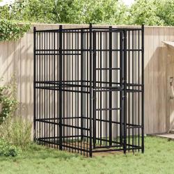 Chenil d'ext&eacute;rieur pour chiens Acier 1,84 m&sup2;