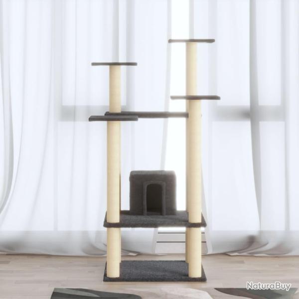 Arbre � chat avec griffoirs en sisal Gris fonc� 110 cm