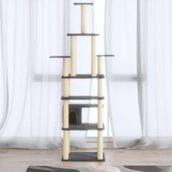 Arbre &agrave; chat avec griffoirs en sisal Gris fonc&eacute; 183 cm