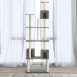 Arbre &agrave; chat avec griffoirs en sisal Gris clair 188 cm