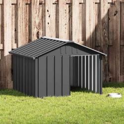 Niche pour chien Anthracite 116,5x103x81,5 cm Acier galvanis&eacute;