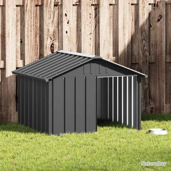 Niche pour chien Anthracite 116,5x103x81,5 cm Acier galvanis�