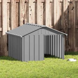 Niche pour chien Gris 116,5x103x81,5 cm Acier galvanis&eacute;