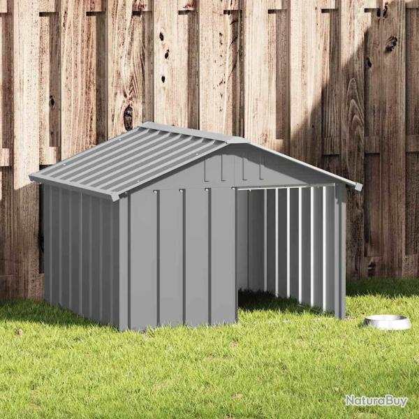 Niche pour chien Gris 116,5x103x81,5 cm Acier galvanis�