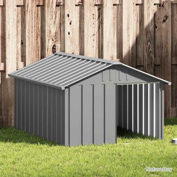 Niche pour chien Gris 116,5x153x81,5 cm Acier galvanis�