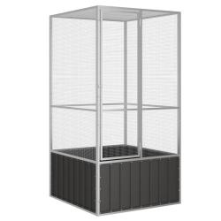 Cage &agrave; oiseaux Anthracite 111x107x211,5 cm Acier galvanis&eacute;