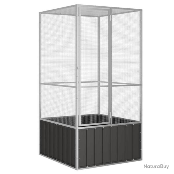 Cage � oiseaux Anthracite 111x107x211,5 cm Acier galvanis�
