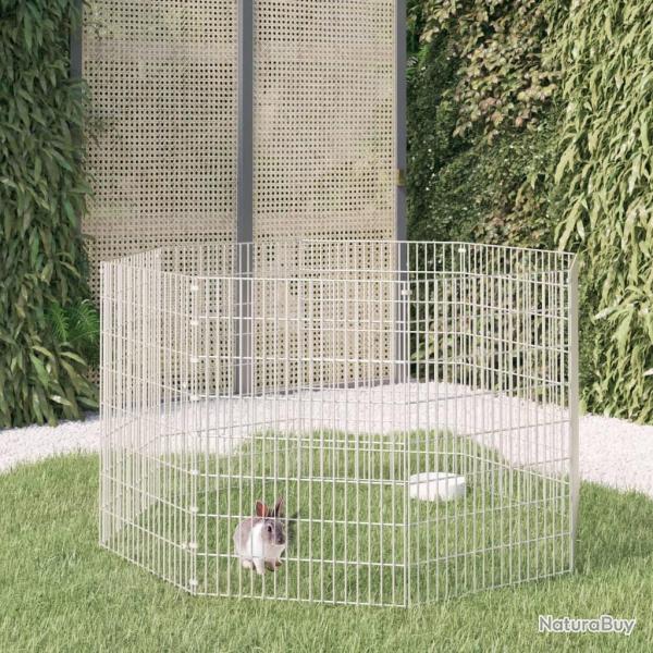 Enclos pour animaux en libert� 8 panneaux 54x80cm fer galvanis�