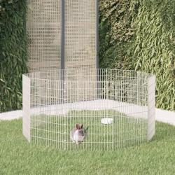 Enclos d'animaux en libert&eacute; 10 panneaux 54x80 cm fer galvanis&eacute;