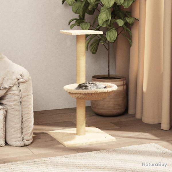 Arbre � chat avec griffoir en sisal Cr�me 74 cm