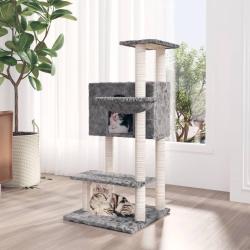 Arbre &agrave; chat avec griffoirs en sisal Gris clair 108,5 cm