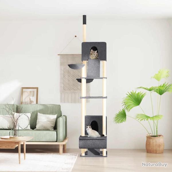 Arbre � chat du sol au plafond Gris fonc� 277-303 cm