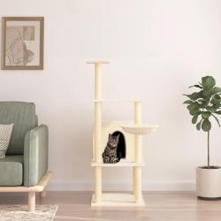 Arbre &agrave; chat avec griffoirs en sisal cr&egrave;me 132 cm