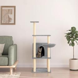 Arbre &agrave; chat avec griffoirs en sisal gris clair 132 cm