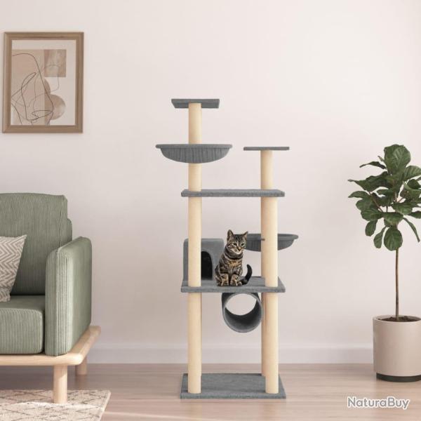 Arbre � chat avec griffoirs en sisal gris clair 141 cm