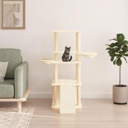 Arbre &agrave; chat avec griffoirs en sisal cr&egrave;me 133 cm