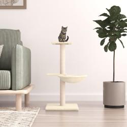 Arbre &agrave; chat avec griffoirs en sisal cr&egrave;me 72 cm
