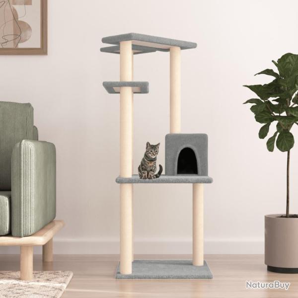 Arbre � chat avec griffoirs en sisal gris clair 123 cm