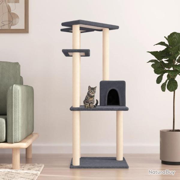 Arbre � chat avec griffoirs en sisal gris fonc� 123 cm