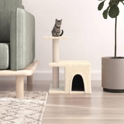 Arbre &agrave; chat avec griffoirs en sisal cr&egrave;me 48 cm