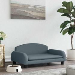 Lit pour chien gris fonc&eacute; 70x45x30 cm tissu