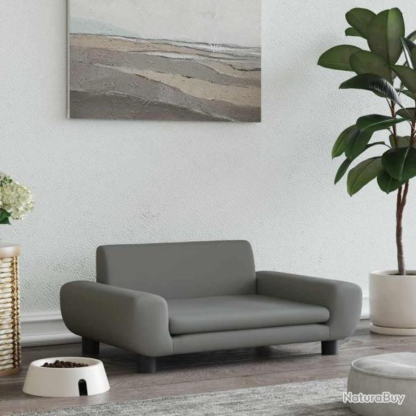 Lit pour chien gris fonc� 70x45x33 cm velours