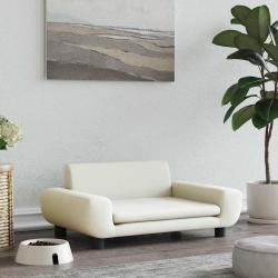 Lit pour chien cr&egrave;me 70x45x33 cm velours