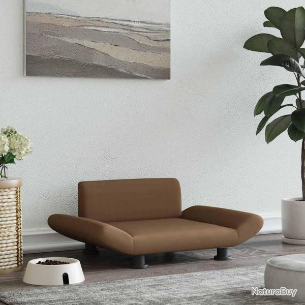 Lit pour chien marron 70x45x28 cm tissu