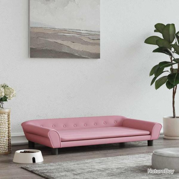 Lit pour chien rose 100x50x21 cm velours
