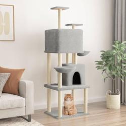 Arbre &agrave; chat avec griffoirs en sisal Gris clair 180 cm