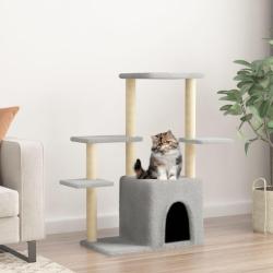 Arbre &agrave; chat avec griffoirs en sisal gris clair 97,5 cm