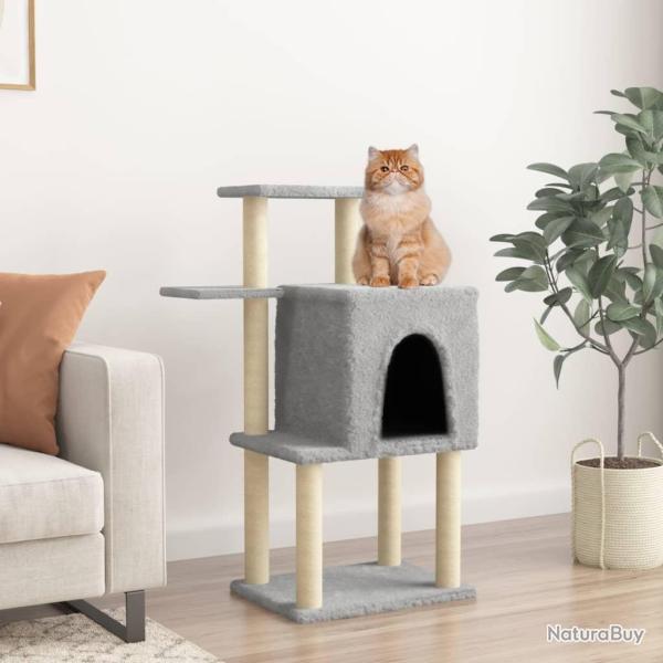 Arbre � chat avec griffoirs en sisal gris clair 97 cm