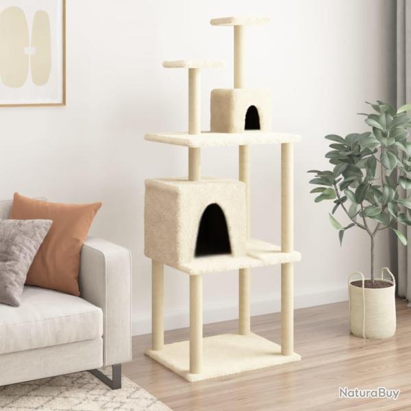 Arbre � chat avec griffoirs en sisal Cr�me 167 cm