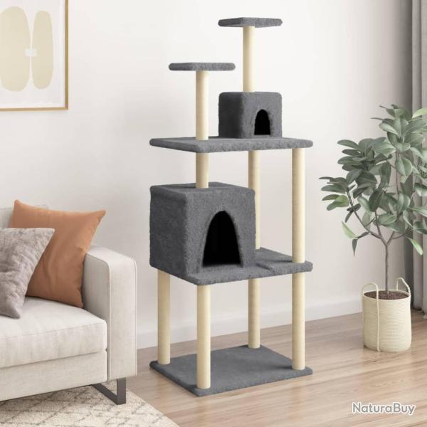 Arbre � chat avec griffoirs en sisal Gris fonc� 167 cm
