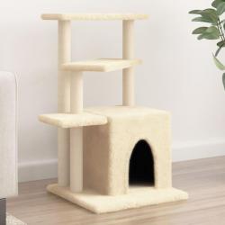Arbre &agrave; chat avec griffoirs en sisal cr&egrave;me 83,5 cm