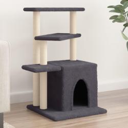 Arbre &agrave; chat avec griffoirs en sisal gris fonc&eacute; 83,5 cm