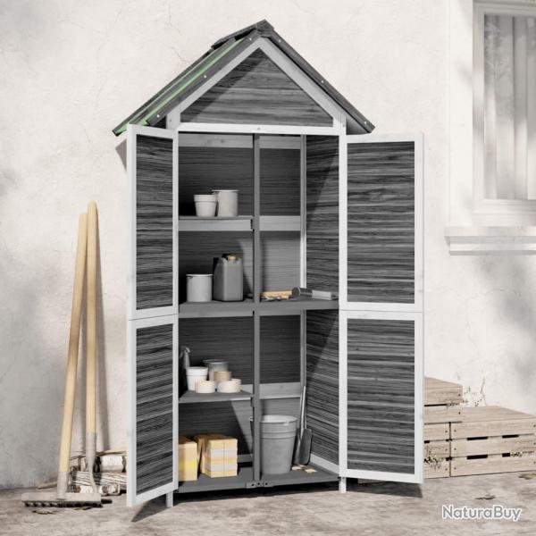 Abri � outils de  gris 89x52,5x175 cm bois massif pin