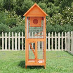 Maison &agrave; oiseaux marron 60x58,5x160 cm bois massif de pin